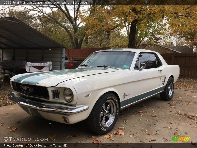 Wimbledon White / Turquoise 1966 Ford Mustang Coupe