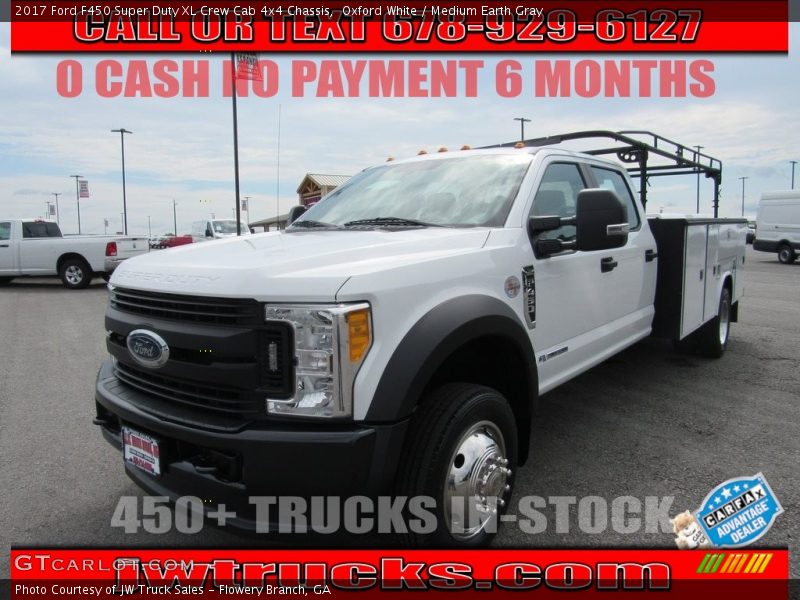 Oxford White / Medium Earth Gray 2017 Ford F450 Super Duty XL Crew Cab 4x4 Chassis