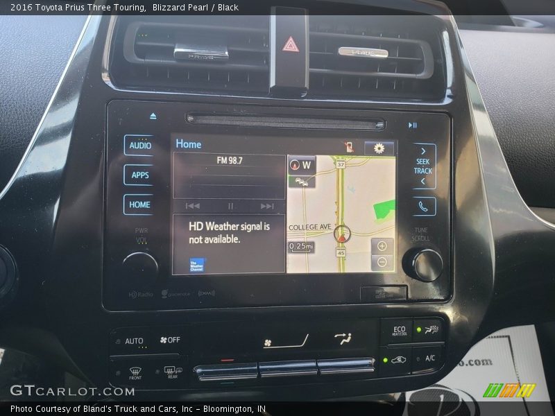 Blizzard Pearl / Black 2016 Toyota Prius Three Touring
