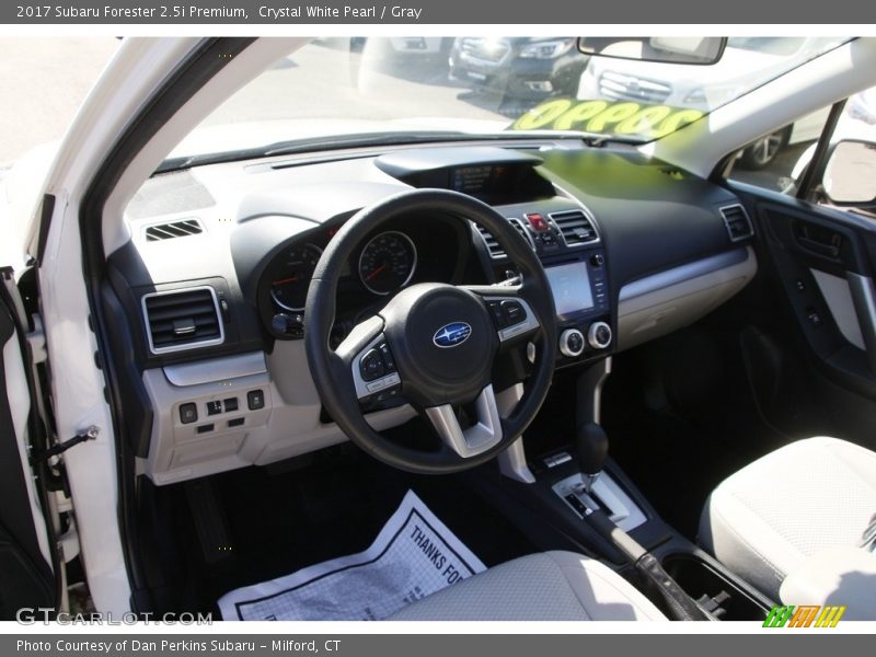 Crystal White Pearl / Gray 2017 Subaru Forester 2.5i Premium