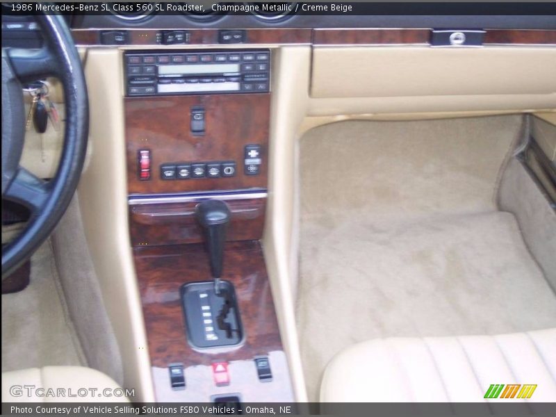 Champagne Metallic / Creme Beige 1986 Mercedes-Benz SL Class 560 SL Roadster