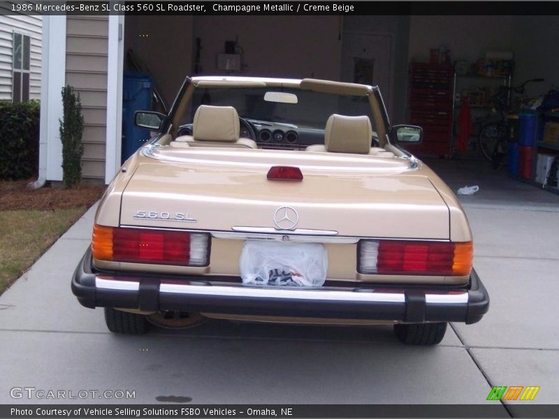 Champagne Metallic / Creme Beige 1986 Mercedes-Benz SL Class 560 SL Roadster