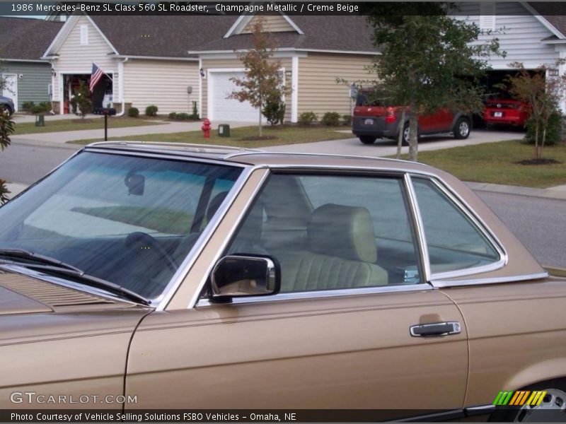 Champagne Metallic / Creme Beige 1986 Mercedes-Benz SL Class 560 SL Roadster