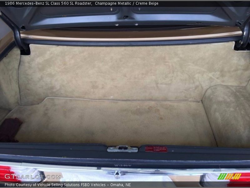  1986 SL Class 560 SL Roadster Trunk