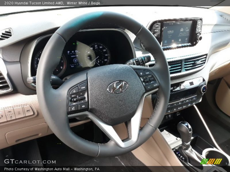Winter White / Beige 2020 Hyundai Tucson Limited AWD