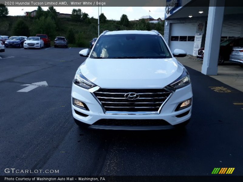 Winter White / Beige 2020 Hyundai Tucson Limited AWD