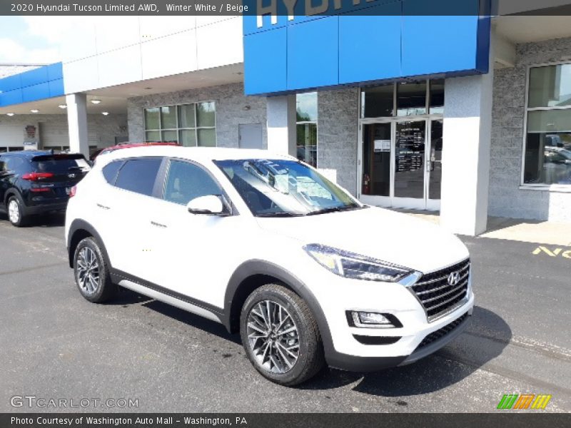 Winter White / Beige 2020 Hyundai Tucson Limited AWD