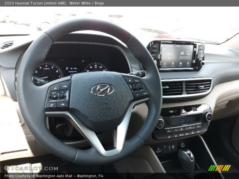 Winter White / Beige 2020 Hyundai Tucson Limited AWD