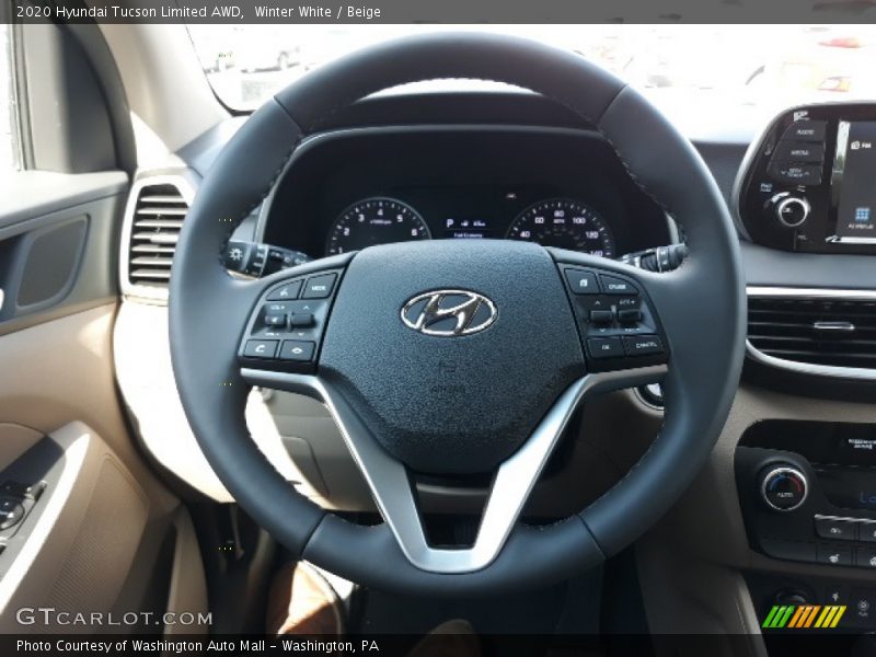 Winter White / Beige 2020 Hyundai Tucson Limited AWD