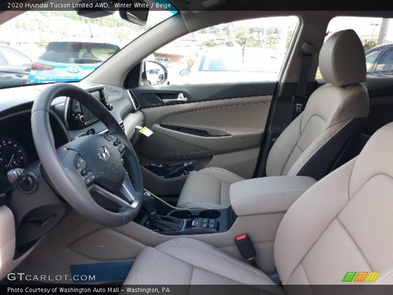 Winter White / Beige 2020 Hyundai Tucson Limited AWD