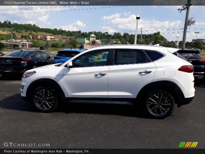Winter White / Beige 2020 Hyundai Tucson Limited AWD