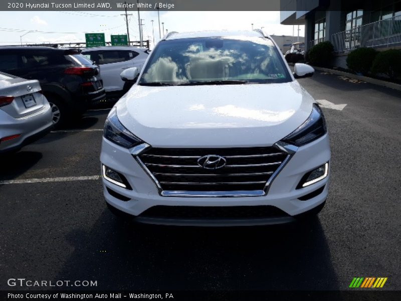 Winter White / Beige 2020 Hyundai Tucson Limited AWD