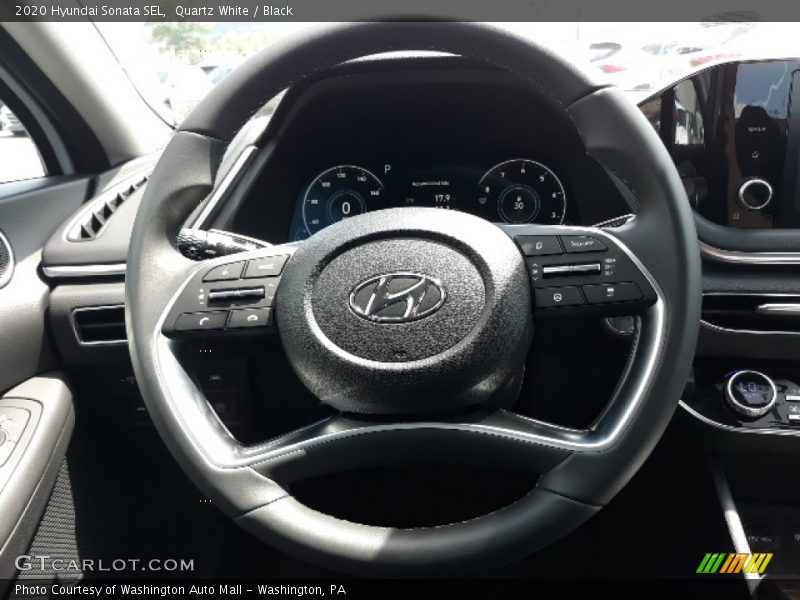 Quartz White / Black 2020 Hyundai Sonata SEL