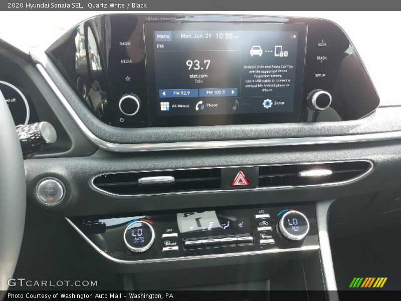 Quartz White / Black 2020 Hyundai Sonata SEL