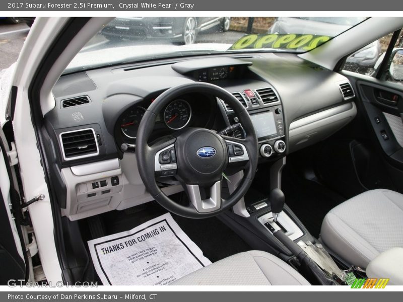 Crystal White Pearl / Gray 2017 Subaru Forester 2.5i Premium