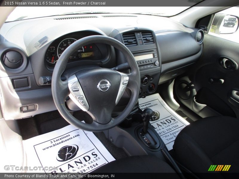 Fresh Powder / Charcoal 2015 Nissan Versa 1.6 S Sedan