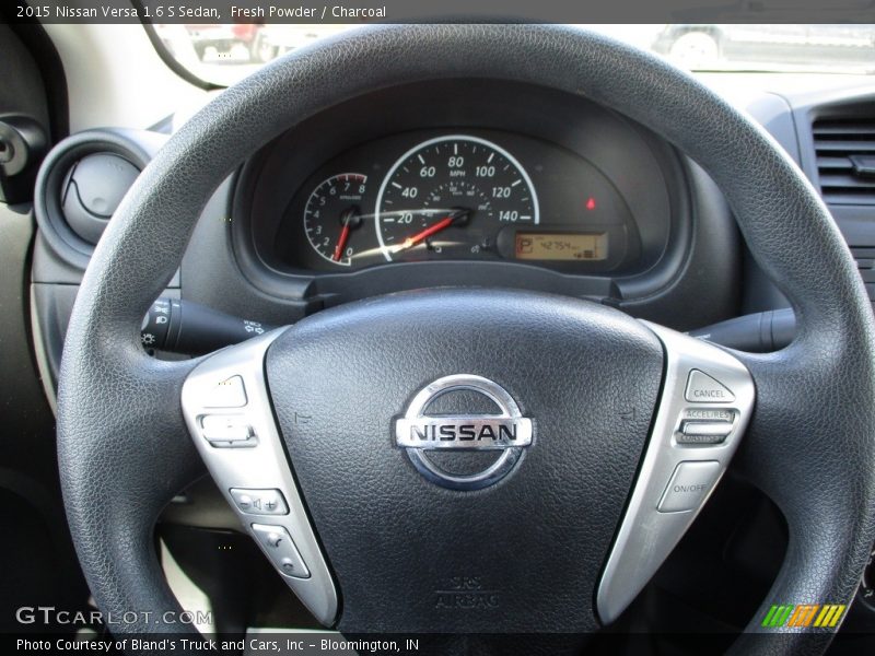 Fresh Powder / Charcoal 2015 Nissan Versa 1.6 S Sedan