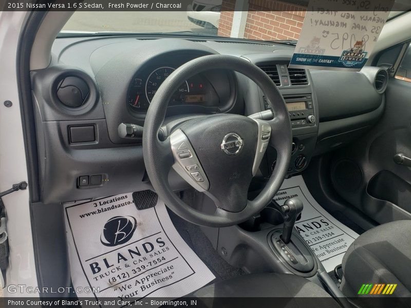 Fresh Powder / Charcoal 2015 Nissan Versa 1.6 S Sedan