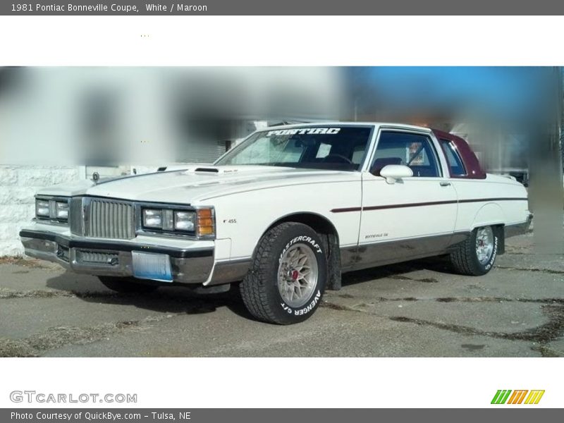 White / Maroon 1981 Pontiac Bonneville Coupe