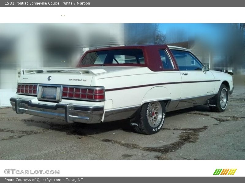 White / Maroon 1981 Pontiac Bonneville Coupe