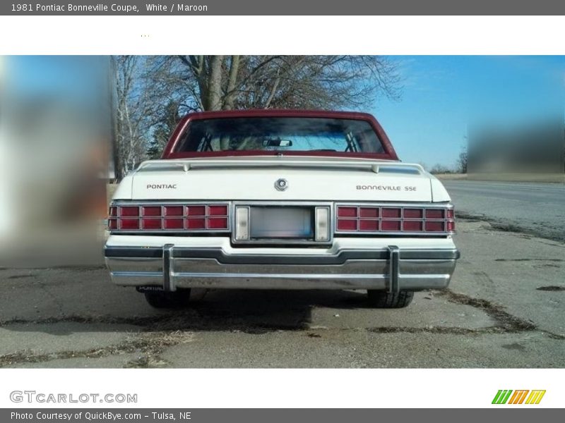 White / Maroon 1981 Pontiac Bonneville Coupe