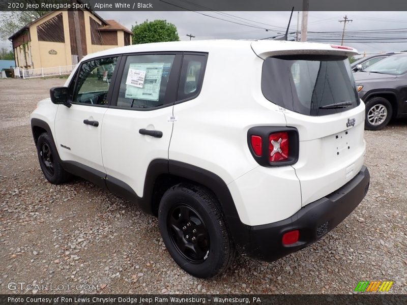 Alpine White / Black 2020 Jeep Renegade Sport