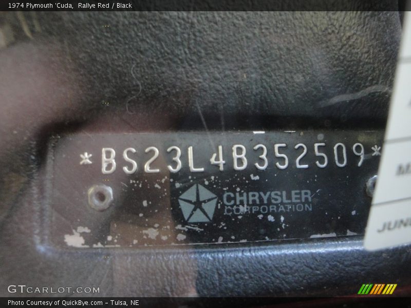 Rallye Red / Black 1974 Plymouth 'Cuda