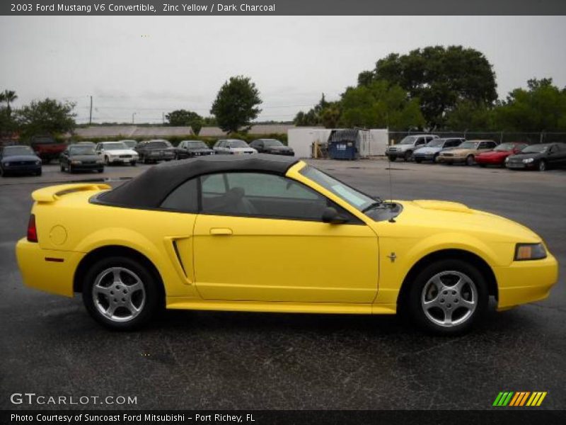 Zinc Yellow / Dark Charcoal 2003 Ford Mustang V6 Convertible