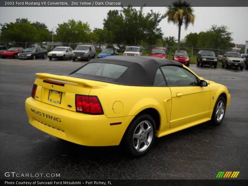Zinc Yellow / Dark Charcoal 2003 Ford Mustang V6 Convertible