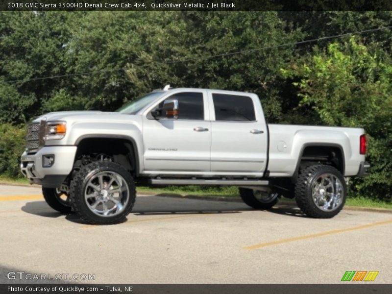 Quicksilver Metallic / Jet Black 2018 GMC Sierra 3500HD Denali Crew Cab 4x4