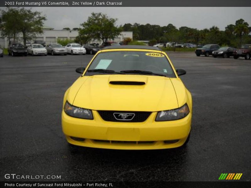 Zinc Yellow / Dark Charcoal 2003 Ford Mustang V6 Convertible