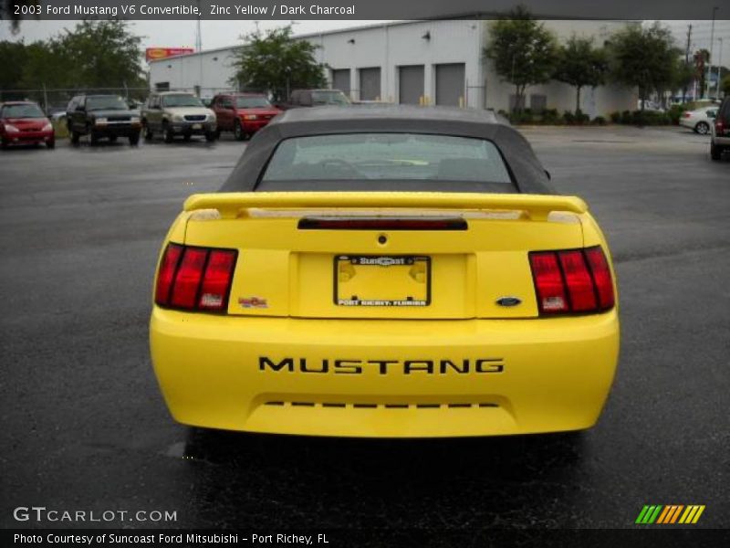 Zinc Yellow / Dark Charcoal 2003 Ford Mustang V6 Convertible
