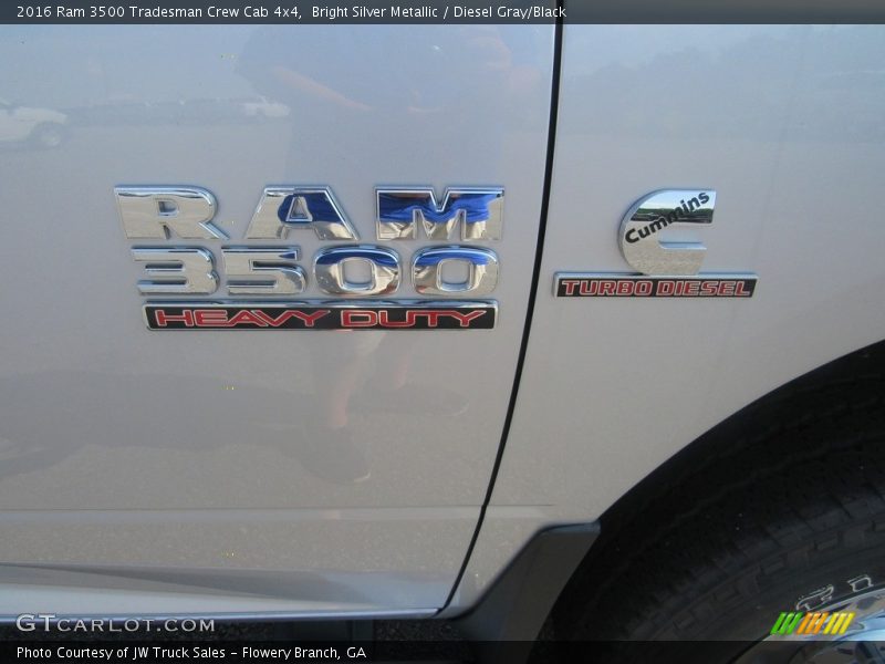 Bright Silver Metallic / Diesel Gray/Black 2016 Ram 3500 Tradesman Crew Cab 4x4