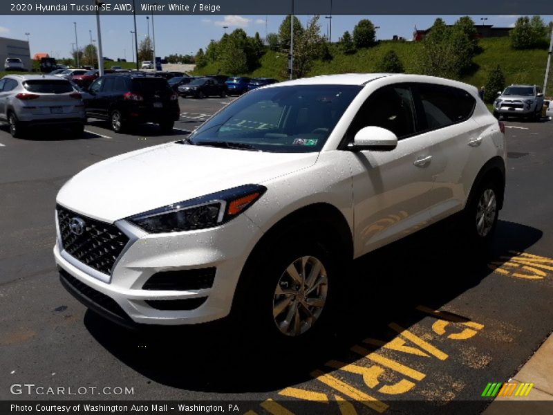 Winter White / Beige 2020 Hyundai Tucson SE AWD