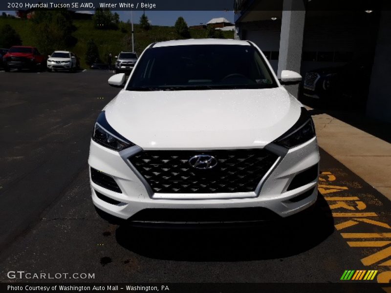 Winter White / Beige 2020 Hyundai Tucson SE AWD