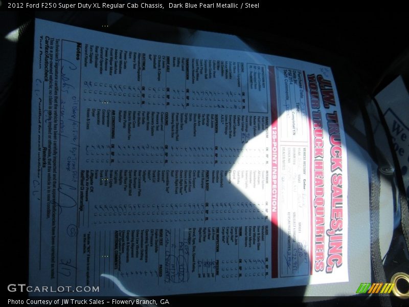 Dark Blue Pearl Metallic / Steel 2012 Ford F250 Super Duty XL Regular Cab Chassis