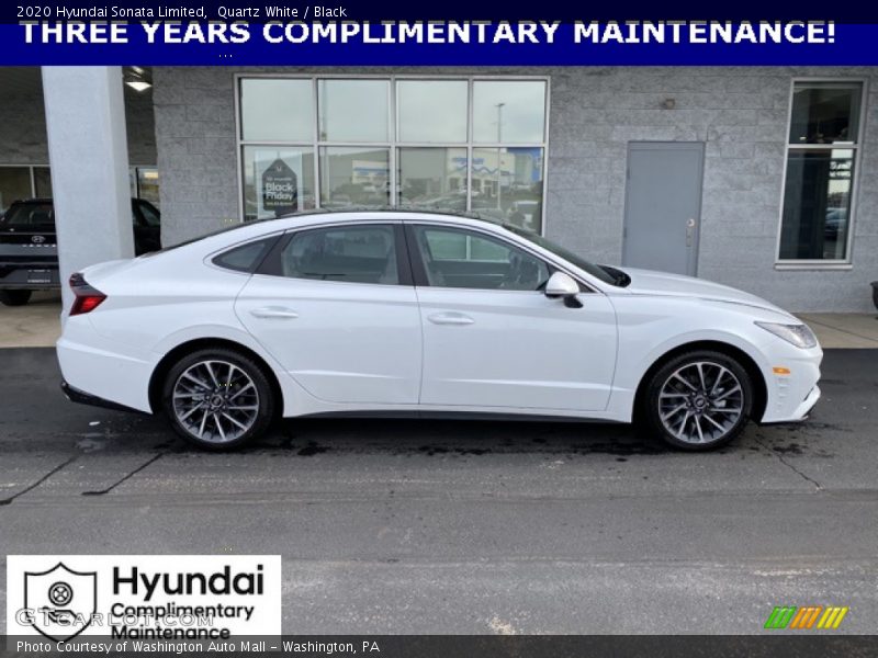 Quartz White / Black 2020 Hyundai Sonata Limited