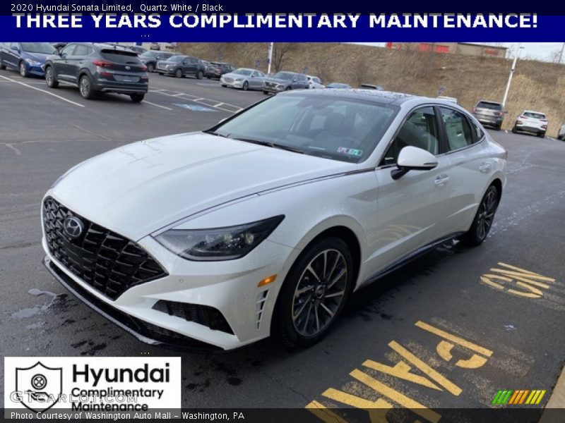 Quartz White / Black 2020 Hyundai Sonata Limited