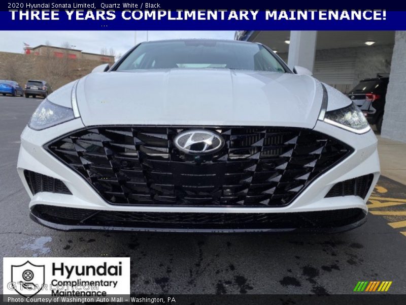 Quartz White / Black 2020 Hyundai Sonata Limited