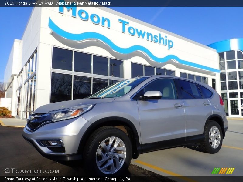 Alabaster Silver Metallic / Black 2016 Honda CR-V EX AWD