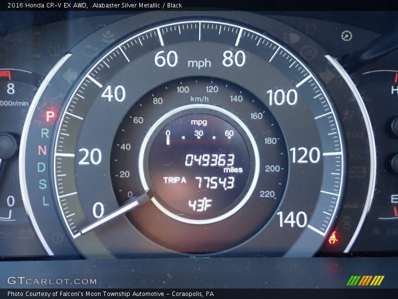 Alabaster Silver Metallic / Black 2016 Honda CR-V EX AWD