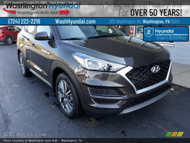 Sage Brown / Beige 2020 Hyundai Tucson SEL AWD