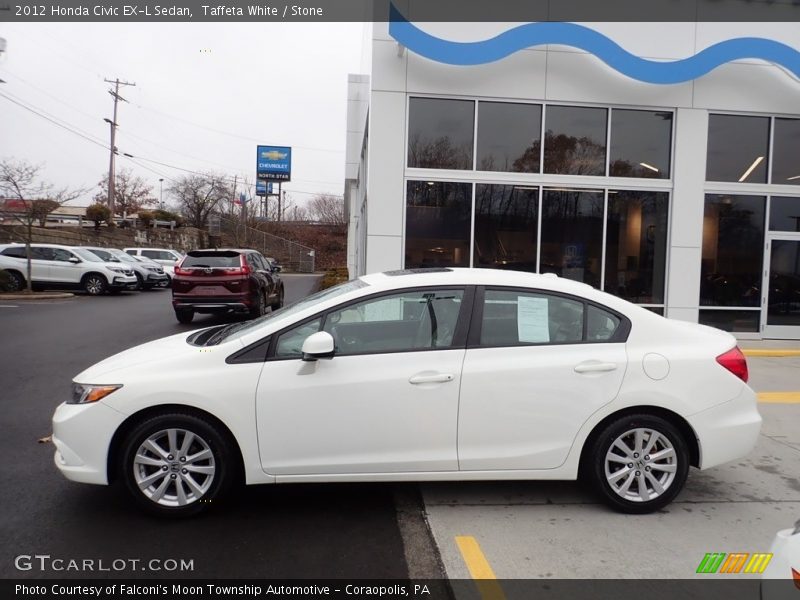 Taffeta White / Stone 2012 Honda Civic EX-L Sedan