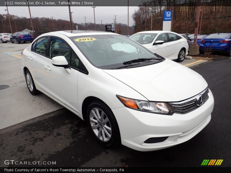Taffeta White / Stone 2012 Honda Civic EX-L Sedan