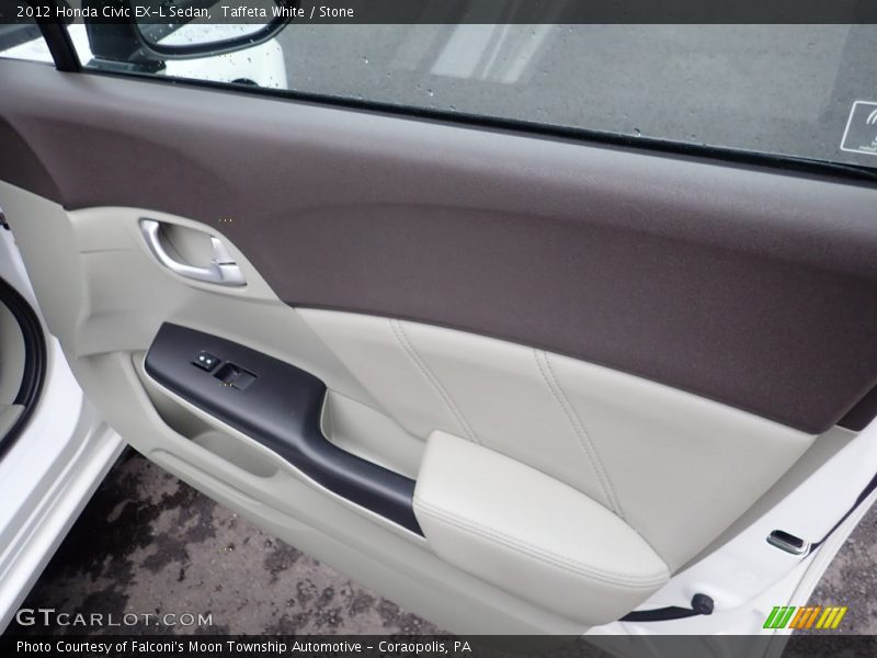 Taffeta White / Stone 2012 Honda Civic EX-L Sedan