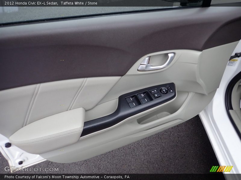 Taffeta White / Stone 2012 Honda Civic EX-L Sedan