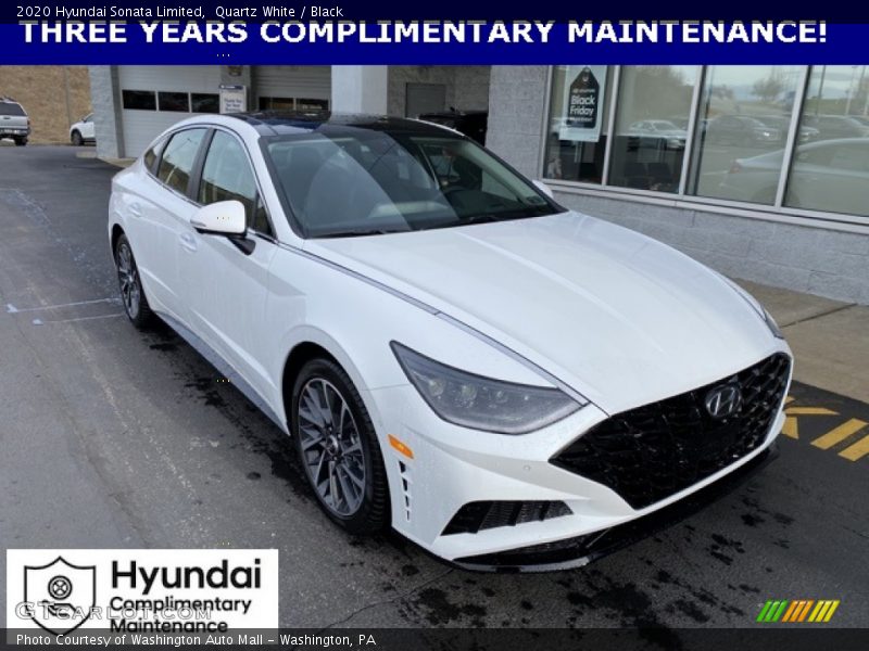 Quartz White / Black 2020 Hyundai Sonata Limited