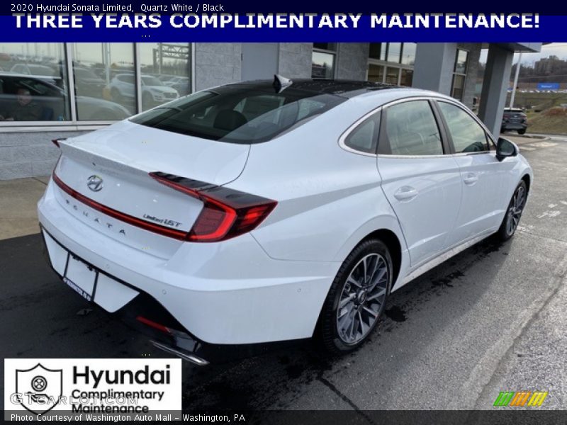 Quartz White / Black 2020 Hyundai Sonata Limited