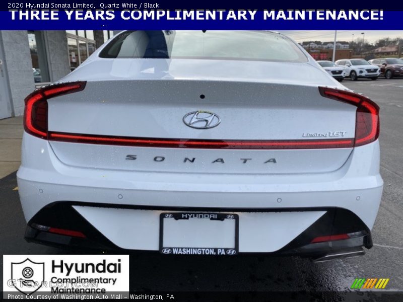 Quartz White / Black 2020 Hyundai Sonata Limited