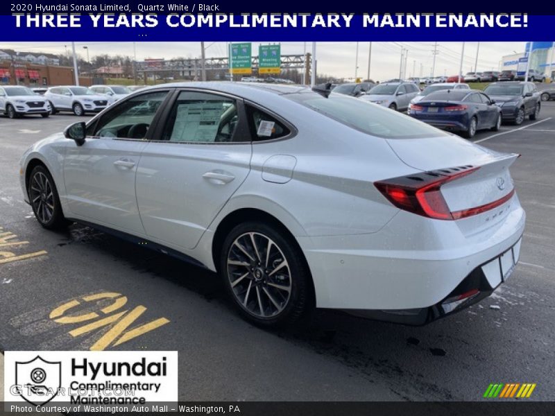 Quartz White / Black 2020 Hyundai Sonata Limited
